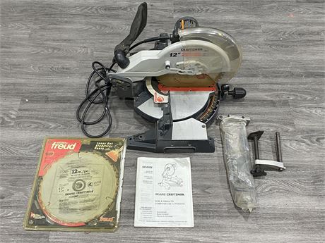 CRAFTSMAN 12” COMPOUND MITRE SAW & ACCESS - GREAT WORKING CONDITION