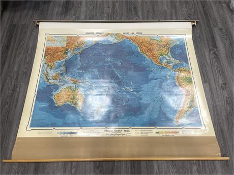 VINTAGE SCHOOL MAP - PACIFIC OCEAN AREA 60”x45”