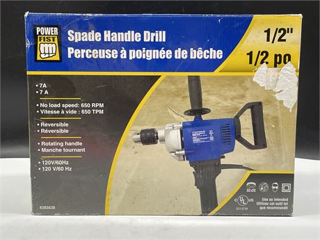 (NEW IN BOX) POWER FIST 1/2 SPADE HANDLE DRILL