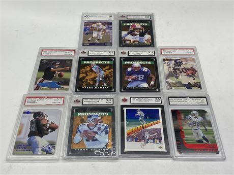 LOT OF GRADED 1990s-2000 NFL CARDS