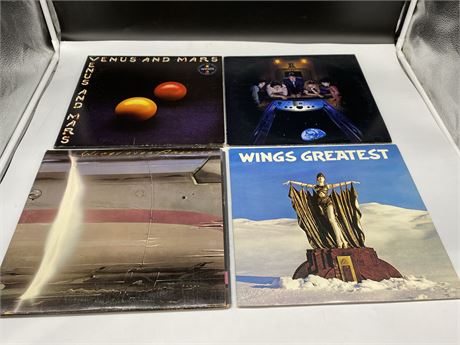4 PAUL MCCARTNEY WINGS RECORDS - EXCELLENT (E)