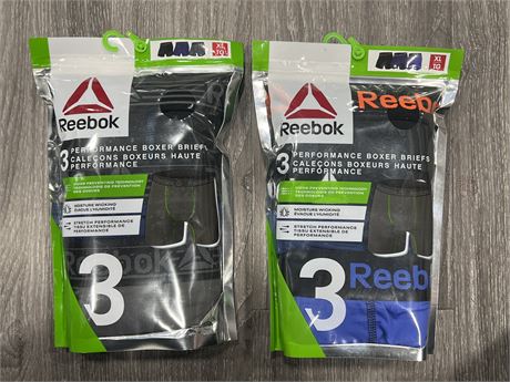 (2) NEW PACKS OF 3 REEBOK BOXERS - 6 TOTAL