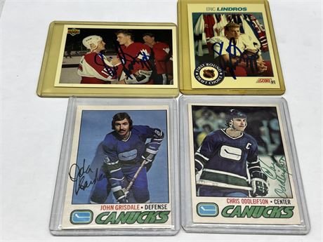 4 AUTOGRAPHED NHL CARDS
