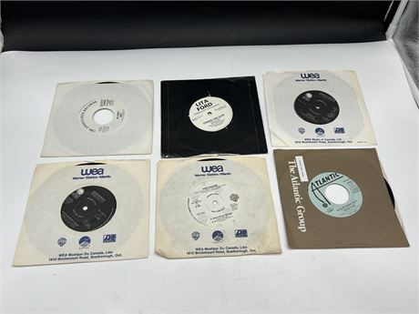 6 PROMO 45 RPMS - CONDITION VARIES