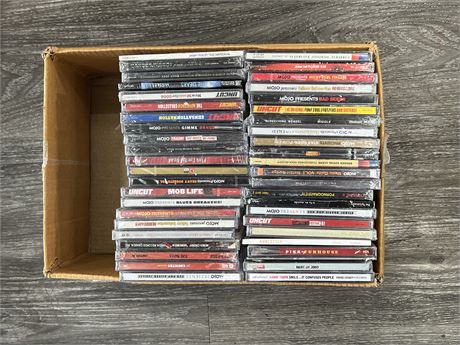 BOX OF APPRX 45 SEALED CDS