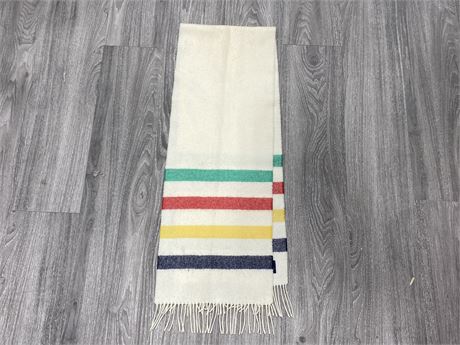 HBC SIGNATURE 100% LAMBSWOOL SCARF / GERMAN MADE (63”X12” NOT INCL. TASSELS)