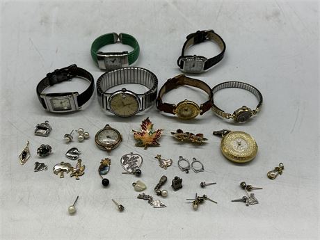 LOT OF WATCHES & OTHER JEWELRY