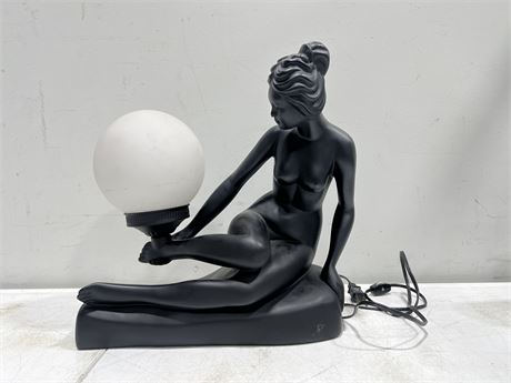 ART DECO STYLE GLOBE LAMP - 14”x14”