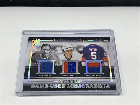 LIMITED EDITION 2/2 TRIPLE PATCH GAME USED JERSEY CARD