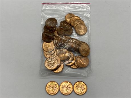 50 1959 UNCIRCULATED CANADIAN PENNIES