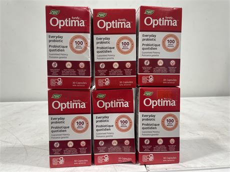 6 BOXES OF OPTIMA PROBIOTIC CAPSULES - 30 CAPSULES PER BOX