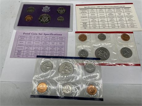 3 USA COIN PROOF SET