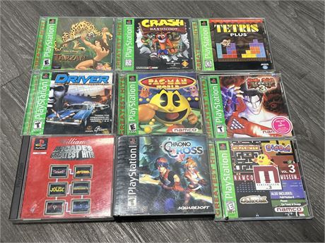 9 PLAYSTATION ONE GAMES - CONDITION VARIES