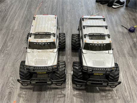 2 LARGE HUMMER RC CARS (27” long) - NO REMOTES OR CORDS