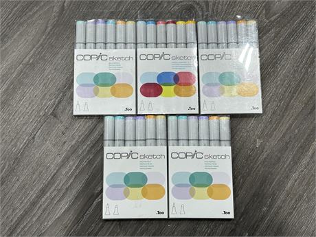 5 NEW PACKS OF COPIC SKETCH MARKERS