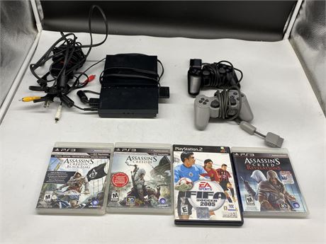 PS2 COMPLETE W/ MEMORY CARD & MISC GAMES (3 PS3)