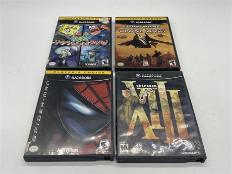 4 GAMECUBE GAMES ALL W/INSTRUCTIONS - CONDITION VARIES