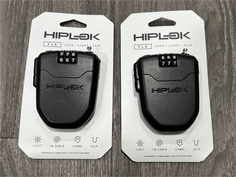 2 NEW HIPLOK BIKE SAFETY LOCK / LIGHT