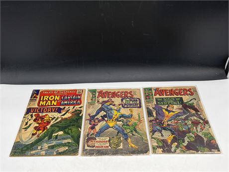 THE AVENGERS #42/32 + TALES OF SUSPENSE #83 (LOW GRADE)