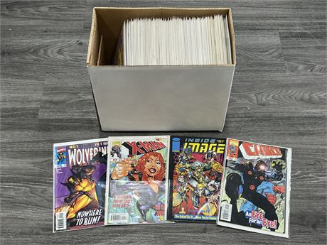 SHORTBOX OF MARVEL COMICS - NO DOUBLES - BAGGED & BOARDED