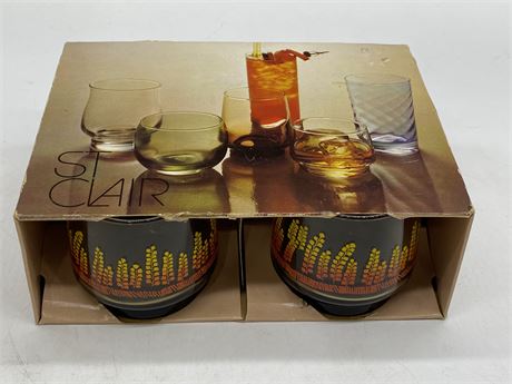 NEW MCM ST CLAIR SET OF 4 DRINKING GLASSES