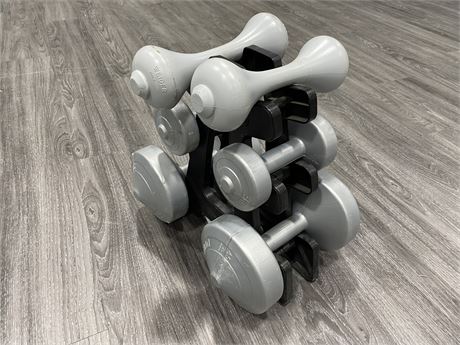 6 DUMBBELLS & STAND
