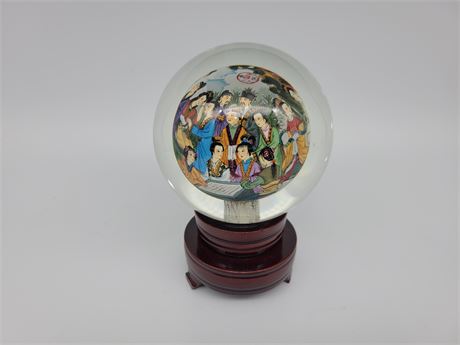 REVERSE INSIDE PAINTED CHINESE GLOBE (7" tall)