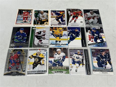15 NHL YOUNG GUNS / ROOKIE CARDS