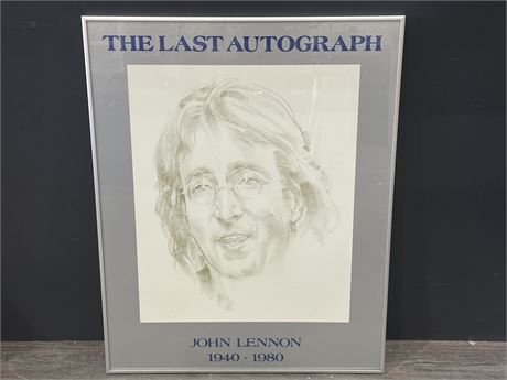 JOHN LENNON THE LAST AUTOGRAPH (20”X25”)