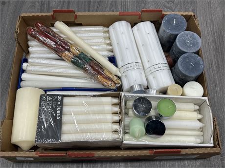 NEW CANDLES LOT - ASSORTED SIZES
