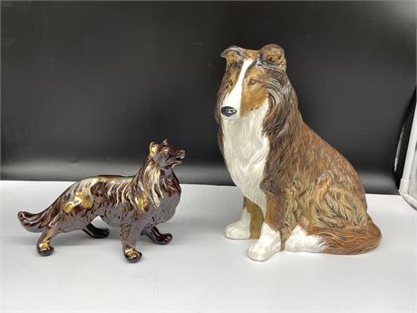 2 PORCELAIN DOGS - LARGEST IS 11” TALL