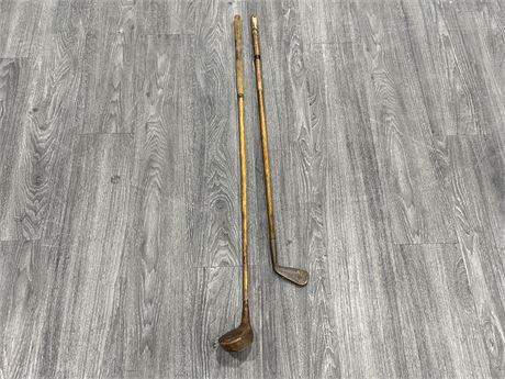 2 VINTAGE MADE IN SCOTLAND HICKORY DRIVER + PUTTER