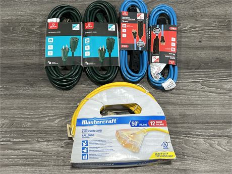 LOT OF NEW EXTENSION CORDS