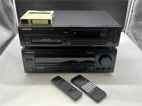 PIONEER VSX-452 RECEIVER & PIONEER PD-M602 COMPACT DISC PLAYER - WITH REMOTES