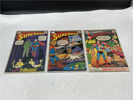 SUPERMAN #186, 189 & 188