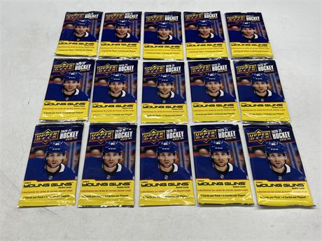 15 UNOPENED 2020/21 UPPER DECK YOUNG GUNS SERIES TWO PACKS