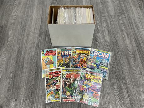 BOX OF VINTAGE COMIC BOOKS - NO DOUBLES, BACK ISSUES