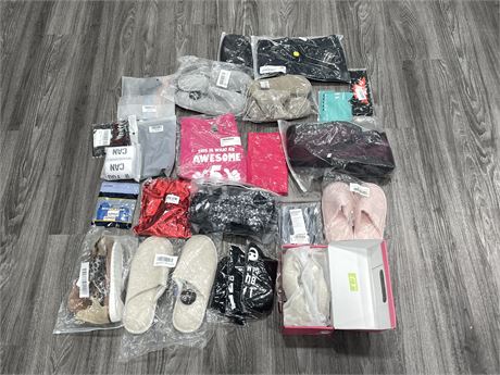 LOT OF AMAZON CLOTHES, SHOES & SLIPPERS