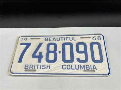 1968 PAIR UNISSUED BC LICENCE PLATES “MINT”