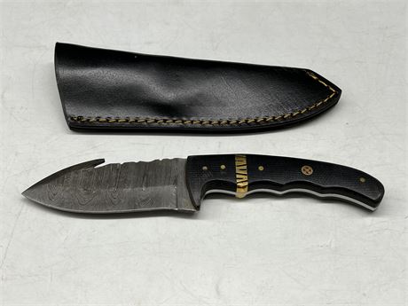 DAMASCUS KNIFE W/SHEATH (8”)