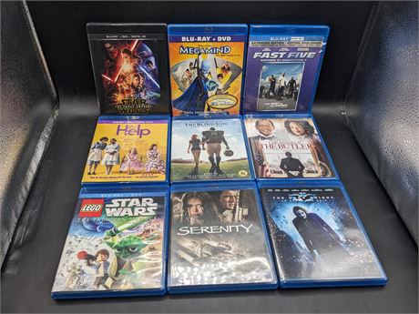 9 BLURAY MOVIES - EXCELLENT CONDITION