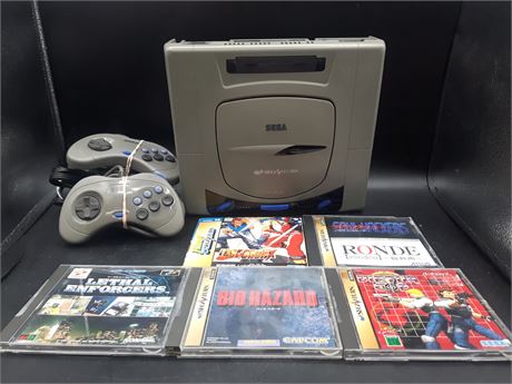 JAPANESE SEGA SATURN CONSOLE WITH GAMES - VERY GOOD CONDITION