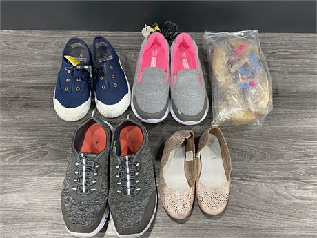 5 PAIRS OF WOMANS SHOES