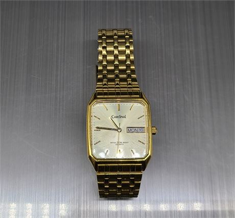 CARDINAL STAINLESS GOLD PLATED WATCH