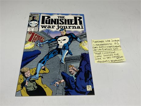 PUNISHER WAR JOURNAL #1 AUTOGRAPHED BY CARL POTTS & JIM LEE - MINT CONDITION