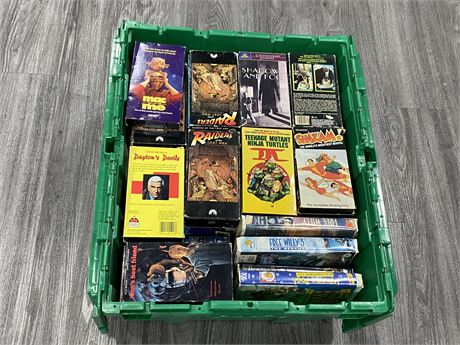 LARGE BOX FULL OF VHS TAPES