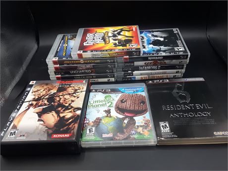 COLLECTION OF 14 PS3 GAMES - VERY GOOD CONDITION