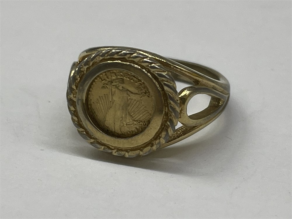 Urban Auctions - VINTAGE 18K GOLD FILLED COIN RING