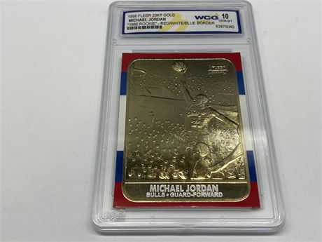 WCG 10 MICHAEL JORDAN 1998 FLEER 23KT GOLD CARD