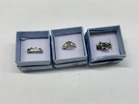 3 925 STERLING SILVER RINGS SIZES 3-4.5